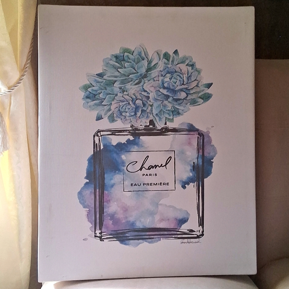 Chanel Canvas Art with Floral Design